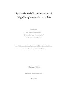 Synthesis and characterization of oligo(thiophene carboxamide)s [Elektronische Ressource] / Johannes Klos