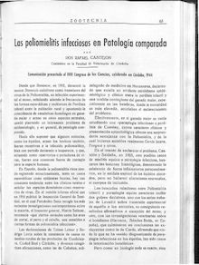 Las poliomielitis infecciosas en patología comparada