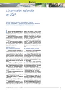 Chapitre : Culture du bilan économique et social Picardie 2007. L intervention culturelle en 2007