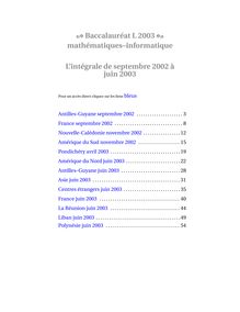 Baccalaureat 2003 mathematiques informatique litteraire recueil d annales