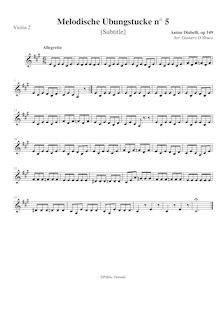 Partition violons II, 28 Melodische übungstücke, Melodic Practice Pieces par Anton Diabelli