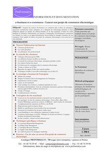 INFORMATION ET DOCUMENTATIO NN e-business et e-commerce : Lancer ...