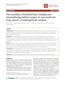 The correlates of benefit from neoadjuvant chemotherapy before surgery in non-small-cell lung cancer: a metaregression analysis