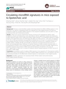 Circulating microRNA signatures in mice exposed to lipoteichoic acid
