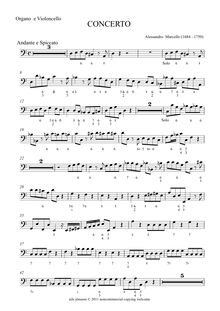 Partition Continuo (violoncelles, Basses, orgue), hautbois Concerto