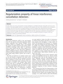 Regularization property of linear interference cancellation detectors