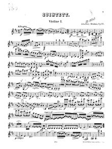 Partition violon 1, clarinette quintette, Viola Quintet, B minor