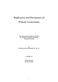 Replication and persistence of primate lentiviruses [Elektronische Ressource] / vorgelegt von Andrea Kirmaier