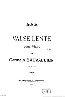 Partition complète, Valse lente, G major, Chevallier, Germain