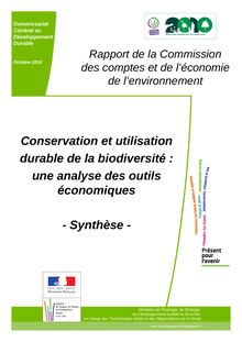 Conservation et utilisation durable de la biodiversité et des services écosystémiques : analyse des outils économiques. : 2
