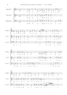 Partition chœur 1: choral score (ATB), Domine deus, Deus virtutum