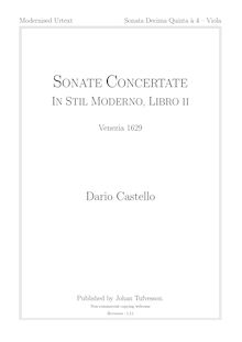 Partition viole de gambe (da gambe/ violoncelle), Sonate concertate en stil moderno, libro secondo