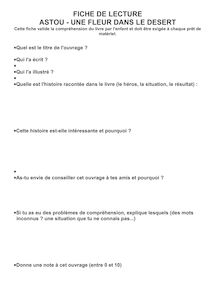 FICHE DE LECTURE.pdf - FICHE DE LECTURE ASTOU - UNE FLEUR DANS LE ...