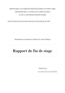 Rapport de Fin De Stage (Radiologie)