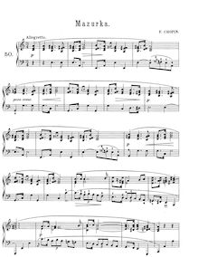 Partition complète, Mazurka en A minor,  B.134, A minor, Chopin, Frédéric
