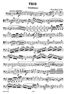 Partition de violoncelle, Trio, G minor, Weber, Carl Maria von par Carl Maria von Weber