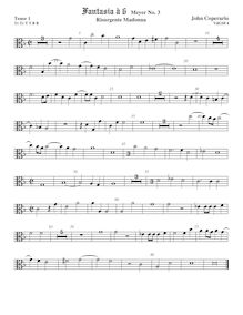 Partition ténor viole de gambe 1, alto clef, Fantasia pour 6 violes de gambe, RC 76