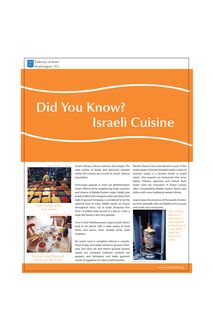 Did you know  israeli cuisine