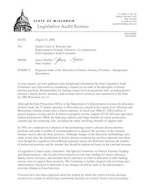 Proposed Audit of the Allocation of District Attorney Positions—Background Information
