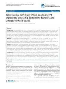 Non-suicidal self-injury (Nssi) in adolescent inpatients: assessing personality features and attitude toward death