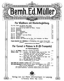 Partition orgue Score, Andante Religioso, Op.74, Müller, Bernhard Eduard