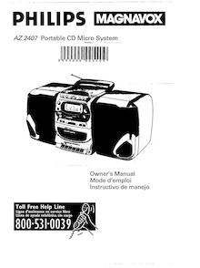 Notice Enregistreur à cassette stéréo Radio Philips  AZ2407/17