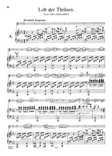 Partition de piano, Lob der Tränen, D.711 (Op.13/2), In Praise of Tears L Éloge des Larmes par Franz Schubert