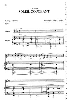 Partition complète (C minor: medium voix et piano), Soleil couchant