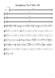Partition trompette, Symphony No.2 en E-flat major, E♭ major, Chase, Alex par Alex Chase