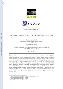 Model Based Testing of Interactive Systems