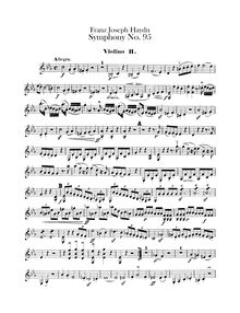 Partition violons II, Symphony No.95 en C minor, Sinfonia No.95