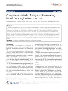 Computer-assisted coloring and illuminating based on a region-tree structure