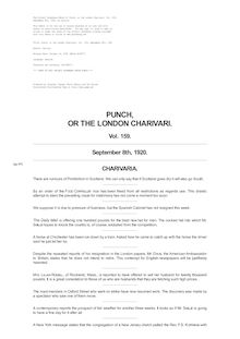 Punch, or the London Charivari, Vol. 159, 1920-09-08