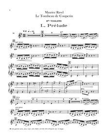 Partition violons II, Le tombeau de Couperin, Ravel, Maurice