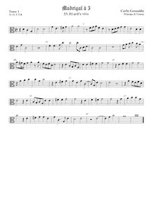 Partition ténor viole de gambe 1, alto clef, madrigaux, Book 3, Gesualdo, Carlo par Carlo Gesualdo