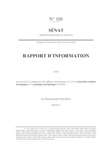 Deuxième analyse stratégique de la politique énergétique (E 4140). Rapport d information. : Senat