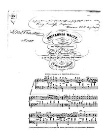 Partition complète, Britannia Waltz, E♭ major, Pond, H. Augustus