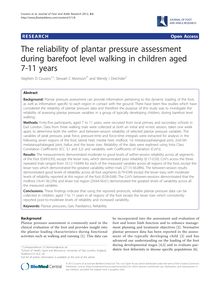 The reliability of plantar pressure assessment during barefoot level walking in children aged 7-11 years