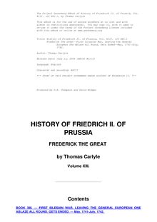 History of Friedrich II of Prussia — Volume 13