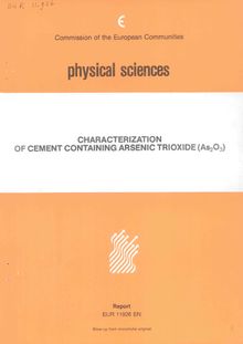 Characterization of cement containing arsenic trioxyde (AS2O3)