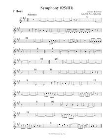 Partition cor, Symphony No.25, A major, Rondeau, Michel par Michel Rondeau