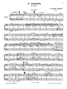 Partition basson 1/2, Piano Concerto No.4, Quatrième Concerto pour Piano et Orchestre