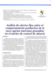 Análisis de efectos fijos sobre el comportamiento productivo de la raza caprina murciano granadina en el núcleo de control de Almería