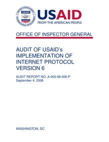  Audit of USAID’s Implementation of Internet Protocol Version 6