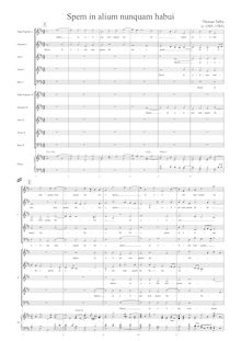 Partition chœurs 1 & 2 choirbook, transposed whole tone higher, Spem en alium nunquam habui