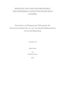 Modeling and analysis for general non-isothermal convective phase field systems [Elektronische Ressource] / vorgelegt von Robert Haas