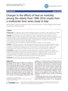 Changes in the effects of heat on mortality among the elderly from 1998–2010: results from a multicenter time series study in Italy