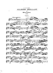 Partition de violon, Allegro brillant, A major, Have, William ten