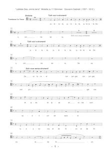 Partition Trombone 3, ténor (C4 alt. clef), Jubilate Deo omnis terra
