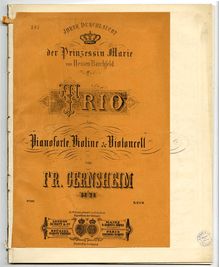 Partition Score et parties, Piano Trio, Op.28, F major, Gernsheim, Friedrich